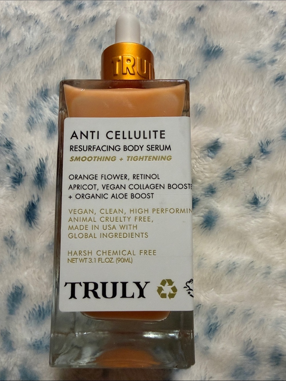 TRULY Anti Cellulite Resurfacing Body Serum — Orange & Gold Accents